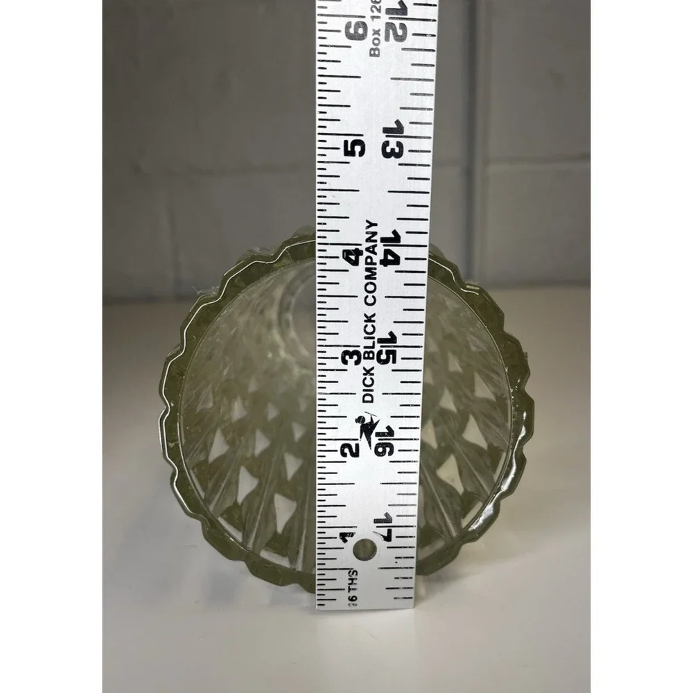 Vintage‎ Fidenza Vetraria Italy Glass Vase MCM Wavy Pressed Scallop 9